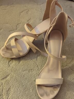 Dream Pairs Nude Blush Strappy Block 3inch Heel Sandals